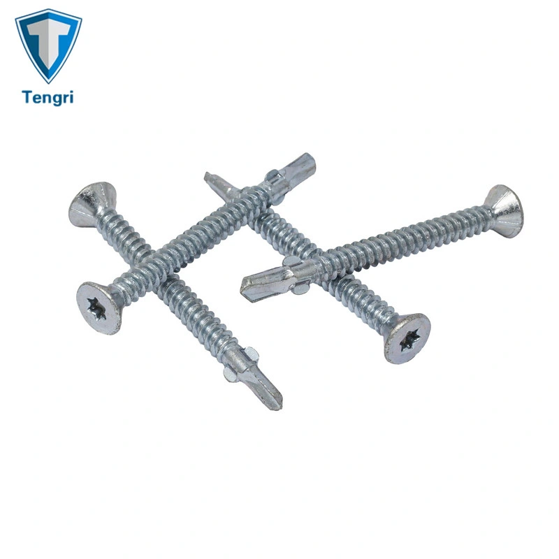 Hardware Torx Anti-Theft Flat Self Drilling Screw Wing Tek Screw Gypsum Board Screw with Zinc Plated