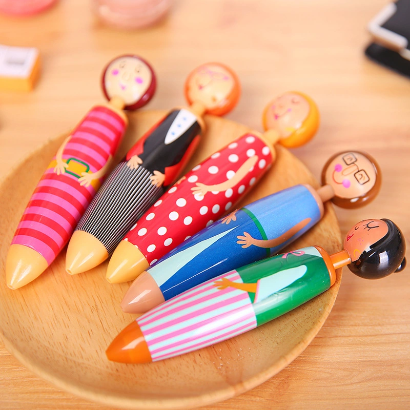 Eco-Friendly Promotional Gift Cartoon Kids Wooden Ball Pen for Children