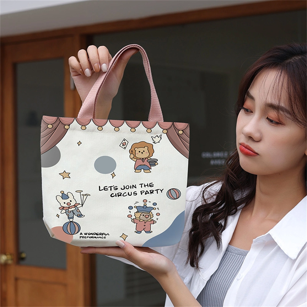 Cartoon Canvas Hand Bag Small Satchel Cute Casual Bag