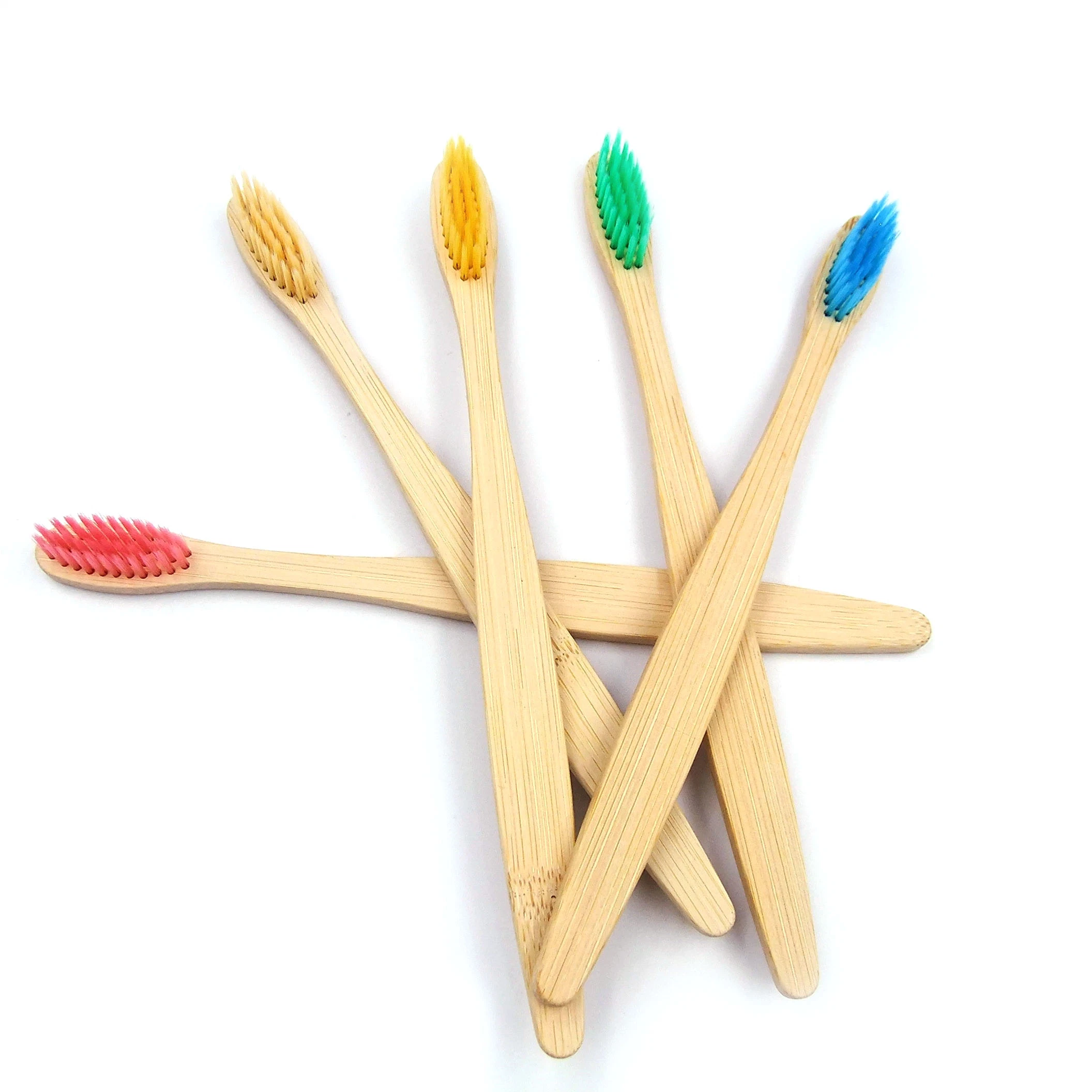 Natürliche Bambus Zahnbürste mit kundenspezifischen Farbe Borste