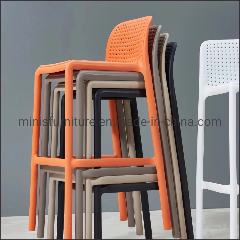 (MN-MBC33) Light Weight Steel Legs Plastic Stackable Bar Chair Furniture