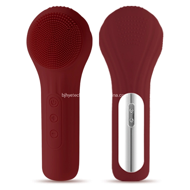 Home Facial Gadgets Silicone Brush EMS Microcurrent Mini Vibrating Facial Massager Waterproof Ipx7 Skin Care Cleaning Heat Massager