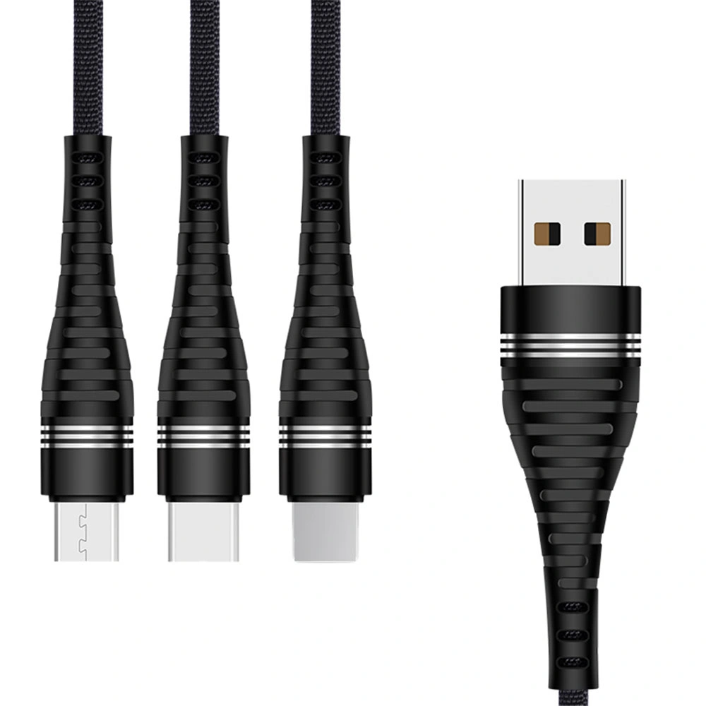 Rt-Mc58 Data Charging 3 in 1 USB Cable for iPhone Android Type C