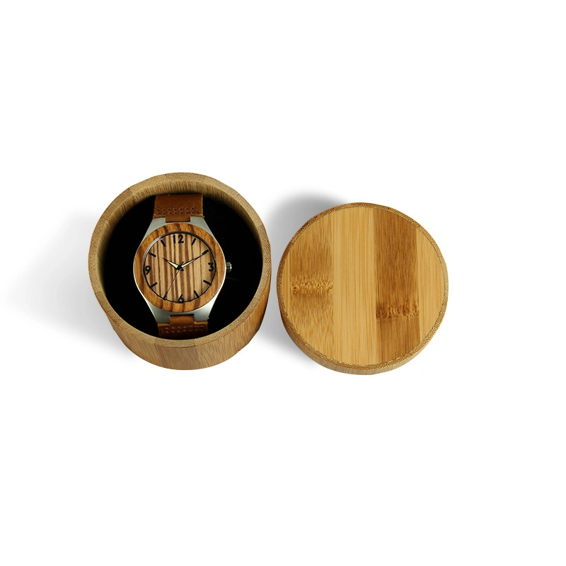 Bambú elegante logotipo personalizado único reloj de madera Embalaje