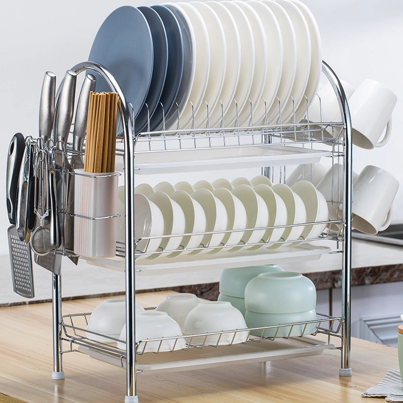 Kitchen Floor Storage Rack Multi-Layer Household Drain Dish Rack