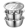 Multifuctional Stainless Steel Food Grade Colander Basin Grater Set