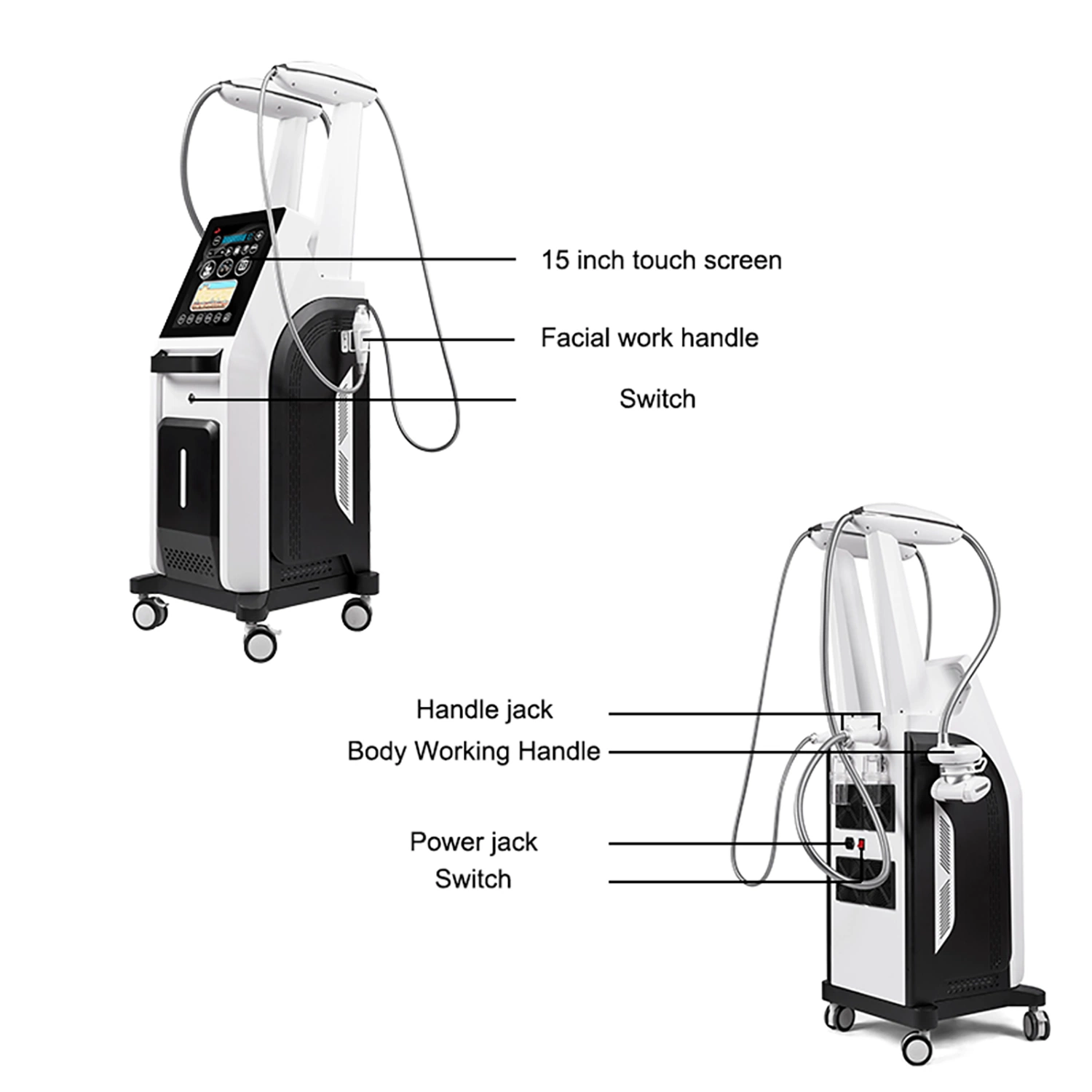 2023 جديد تحديث فيلا هيئة رئيسية Cellulite RF شدّ الجلد آلة تدليك بالمكنسة الكهربائية لعجلات الجسم سليمينغ فيلا بملج ماكينة تجميل