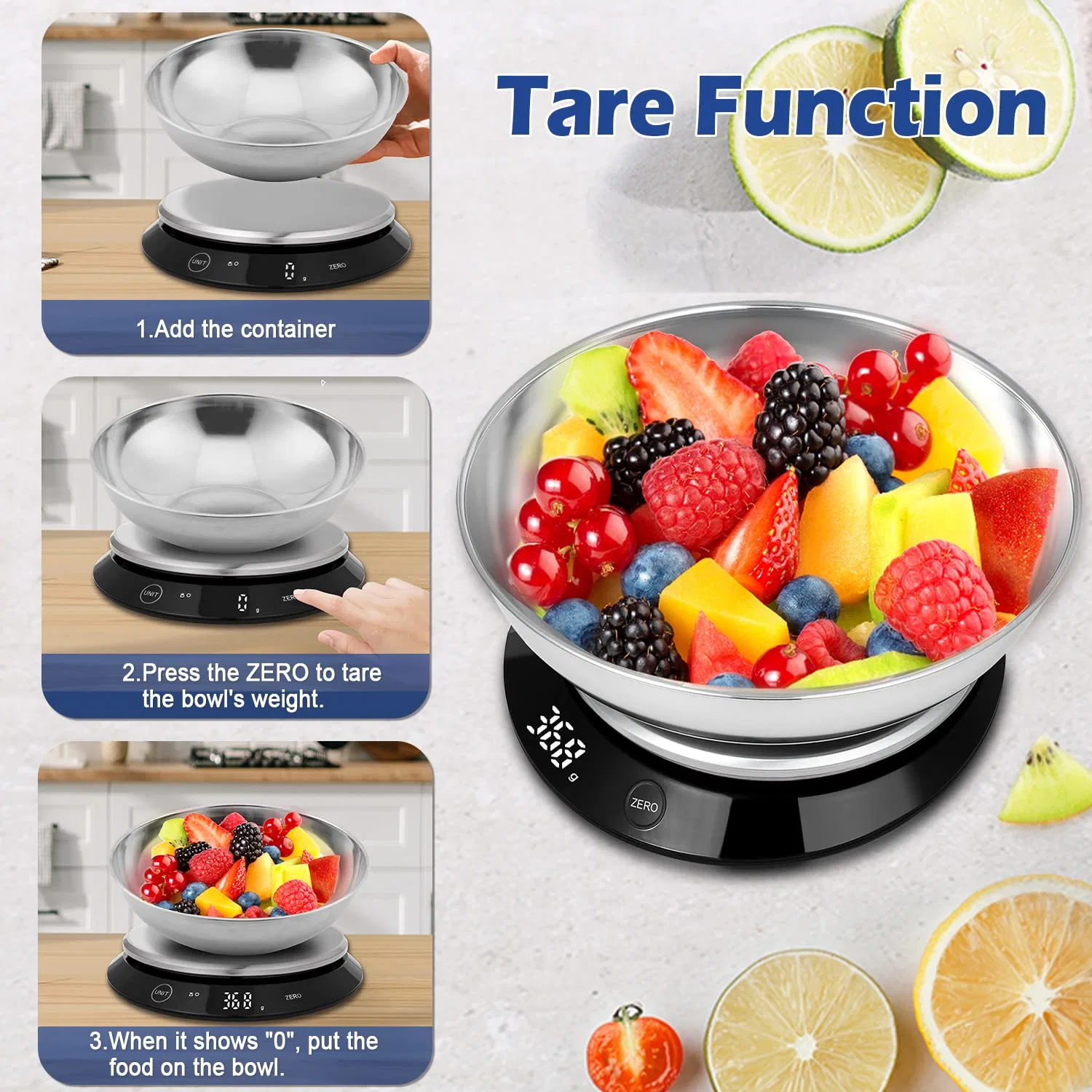 Wholesale/Supplier ODM Custom Bowl Stainless Steel Rechargeable Digital Kitchen Scale