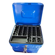 Hot Sale Portable Metal Cash Box with Removable Plastic Tray