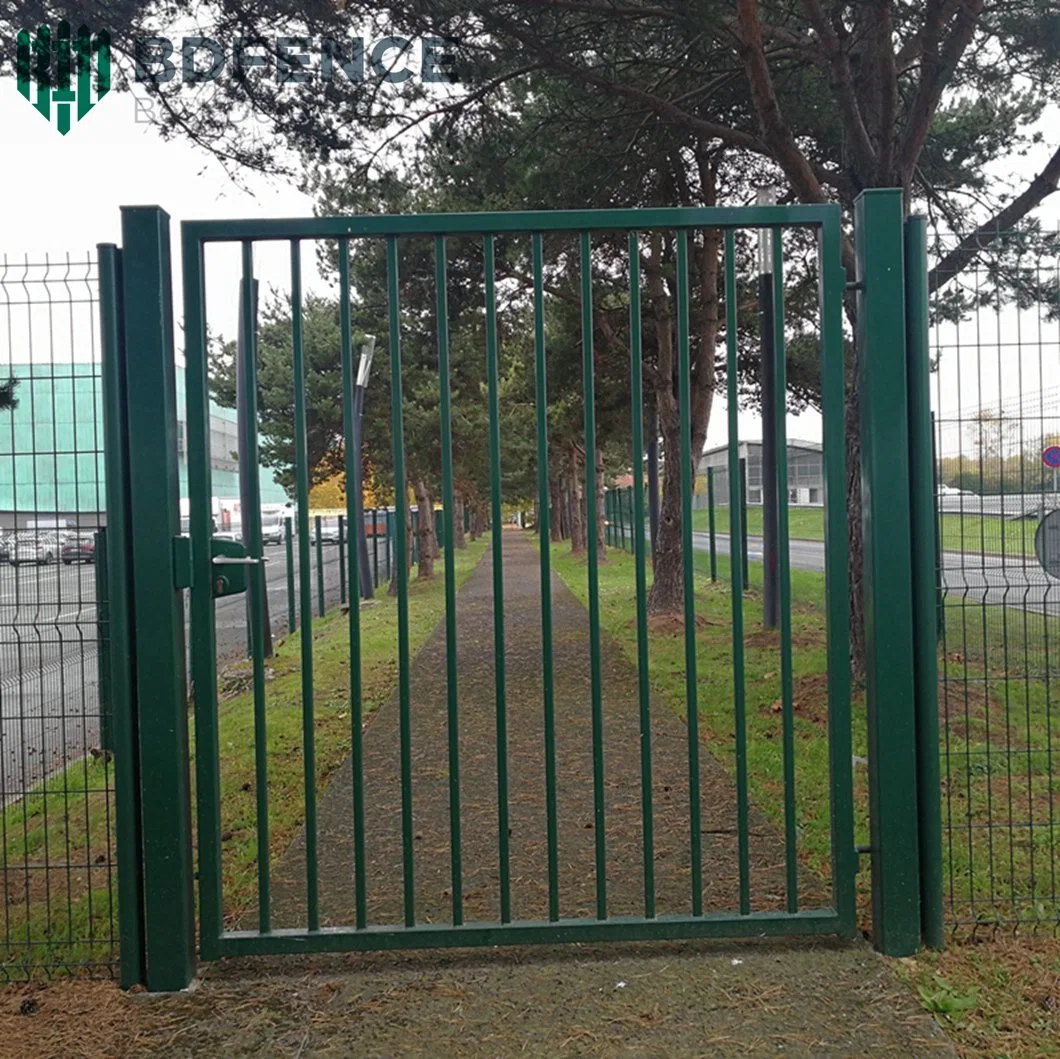 Factory New Design Customized Steel Privacy Outdoor House Garden Fence Front Entrance Swing Pedestrian/Drive Way Single Gate/ Double Gate/ Sliding Gate