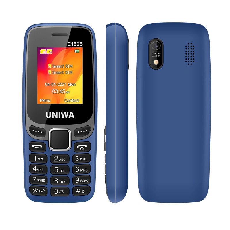 Uniwa E1805 porta tipo C para telemóvel com função SIM duplo de 1,77 polegadas Para a Europa