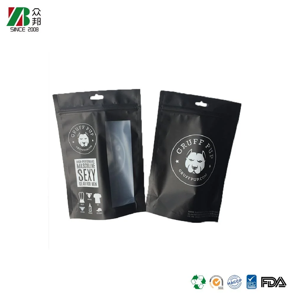 Mylar Plastic Thickened Bottom Socks Bio One Side Clear Window Packaging Bag Resistance To Extrusion