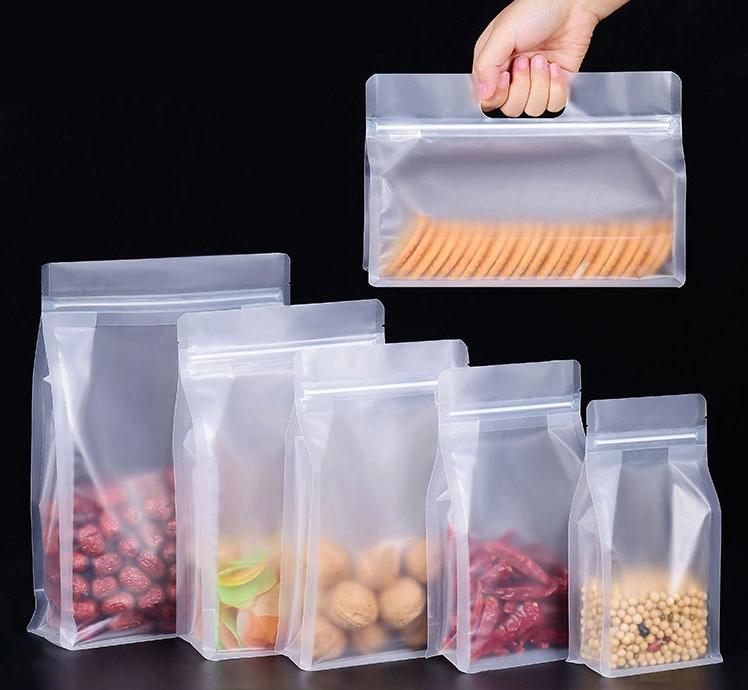 Sac en plastique laminé de qualité alimentaire emballage transparent Zipper Sac en papier Kraft étanche pour café en grains, thé, nourriture pour animaux