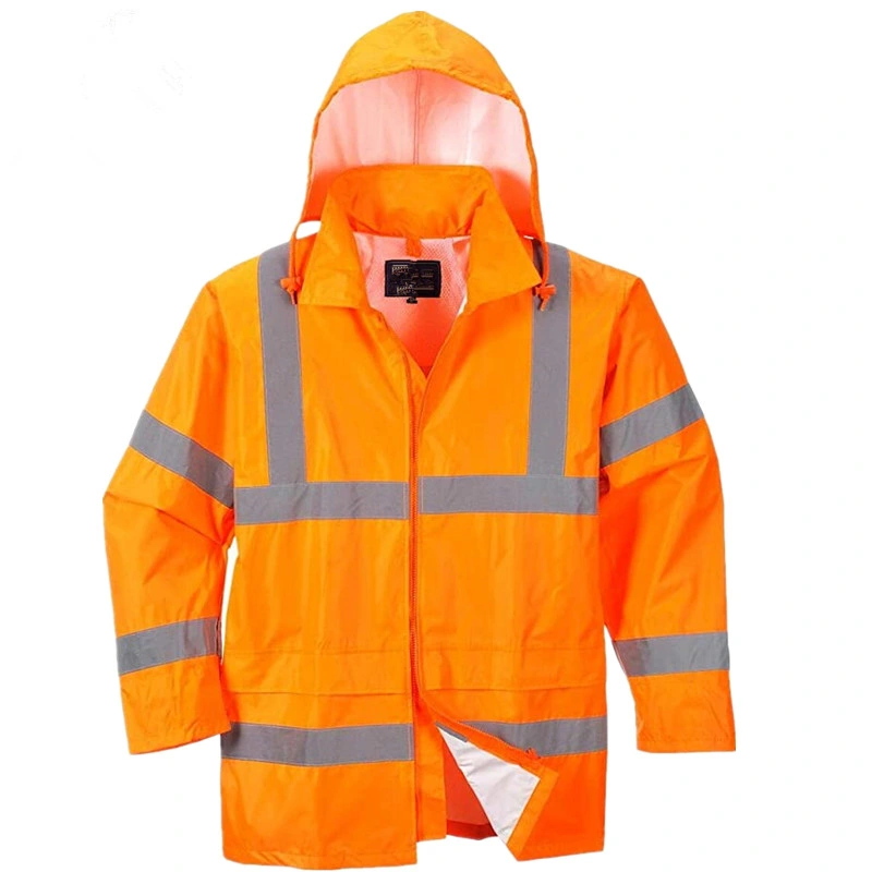 Arbeitskleidung Custom Hi Vis Sicherheit Reflektierende Regenjacke Wasserdicht Radfahren Regenanzug