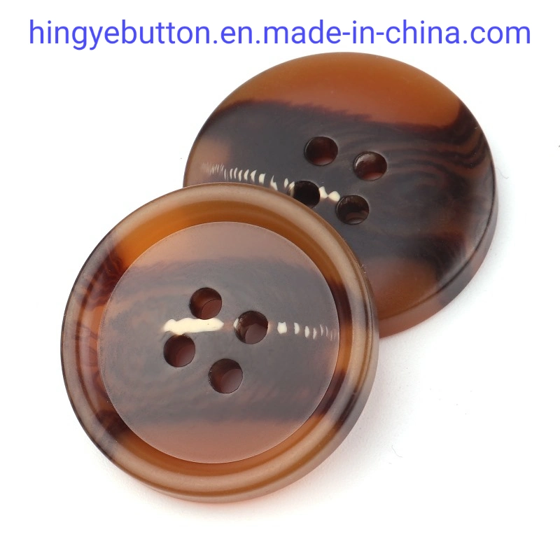 Brown Color Vintage Polyester Resin Imtation Ox Horn Button for Garment Clothes Accessories