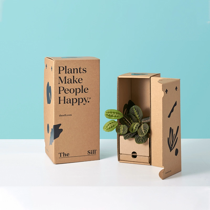 Custom Plant Shipping Packaging Boxes Potted Live Natural Plant Corrugated Packaging