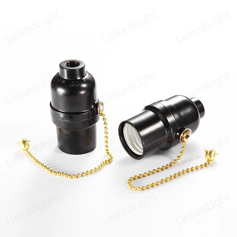 E26 Bakelite Pull Chain Switch Lamp Bulb Light Socket