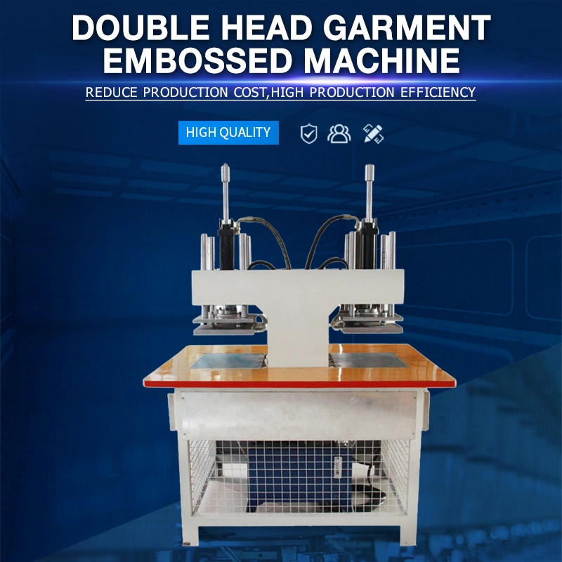 3D de doble cabeza de la confección de prendas de vestir de cuero Repujado máquina