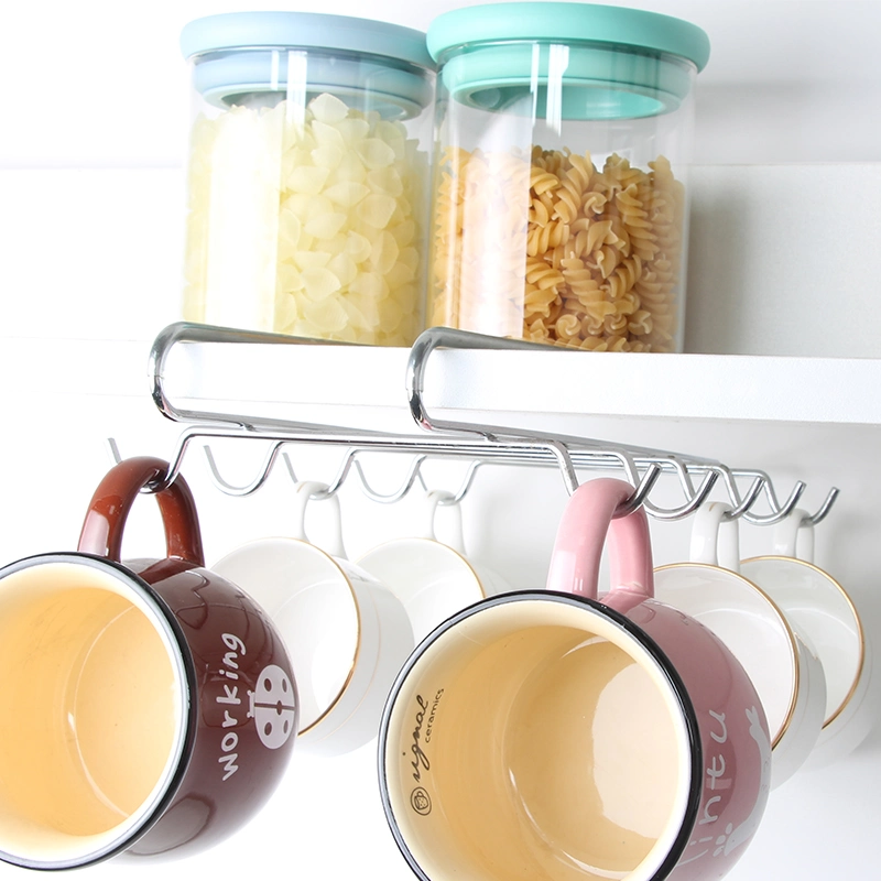 Iron Wire Metal Kitchen Accessories Under Cabinet Shelf Drink Cup Insulated Display Holder