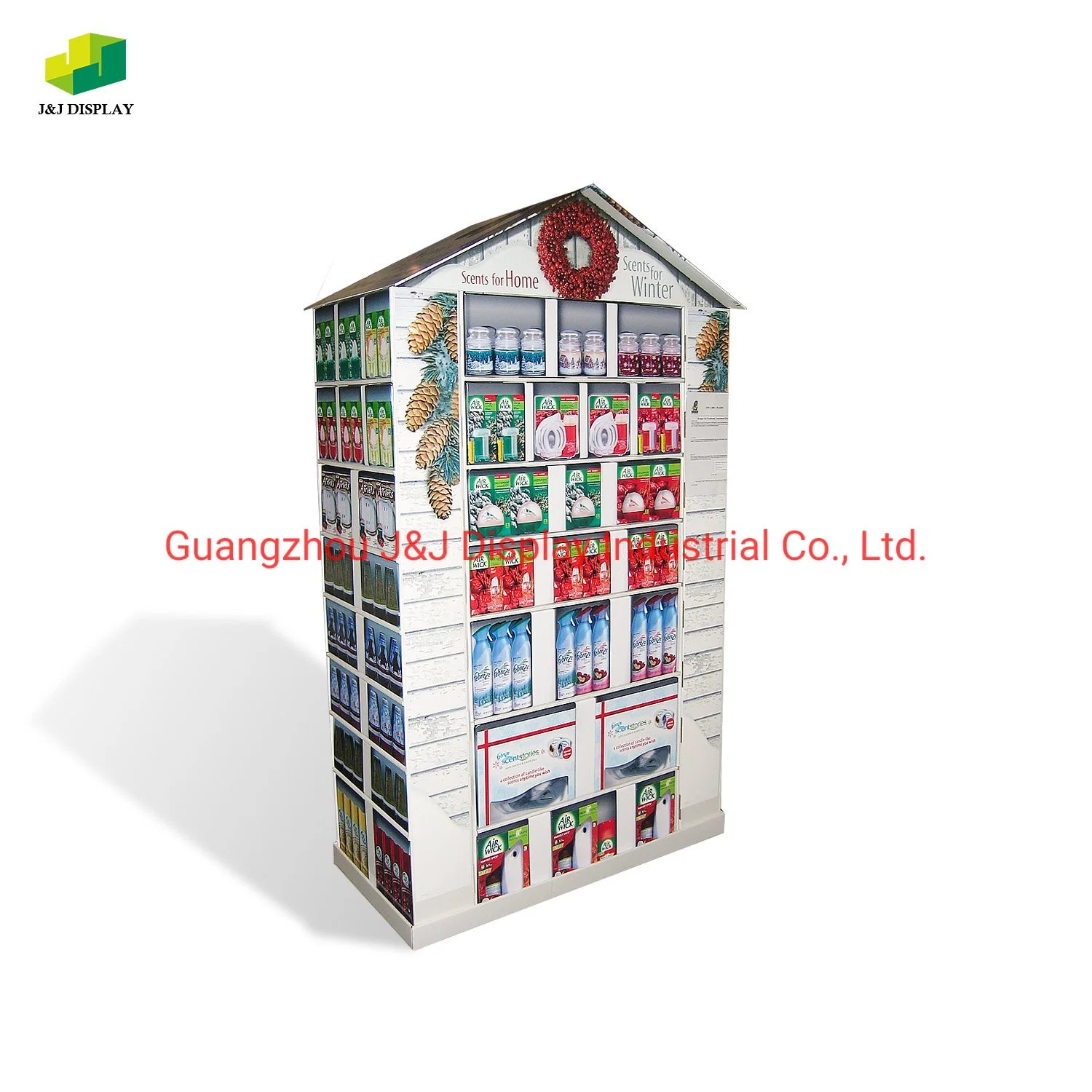 Folded Security Rocket Shaped Two Sided Paper Monopoly Floor Cardboard Display Stand for Stores