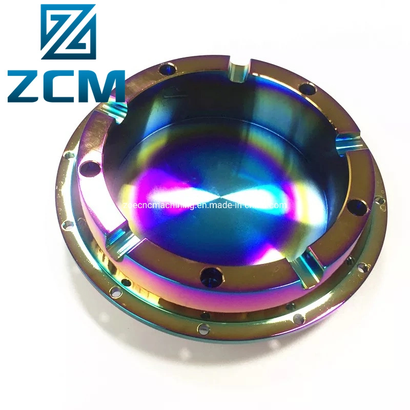 Shenzhen Custom Manufactured CNC Machined Turning Machining Motorcycle/Automotive/Motorbike Rainbow Colo PVD Stainless Steel Base Cover Cap