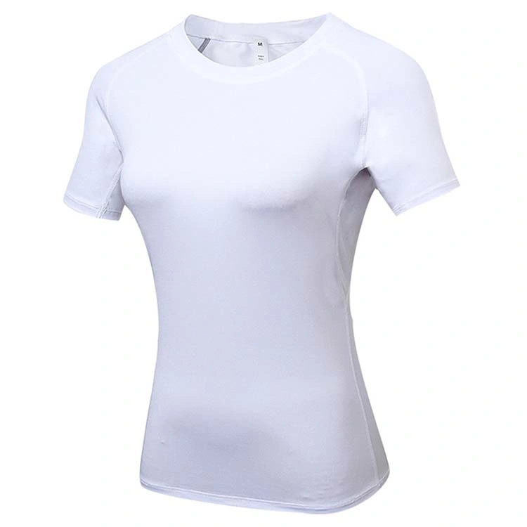 Novas t-shirts de ajuste estreito personalizado em algodão Fashion Sports Camisolas em branco de atacado para mulher