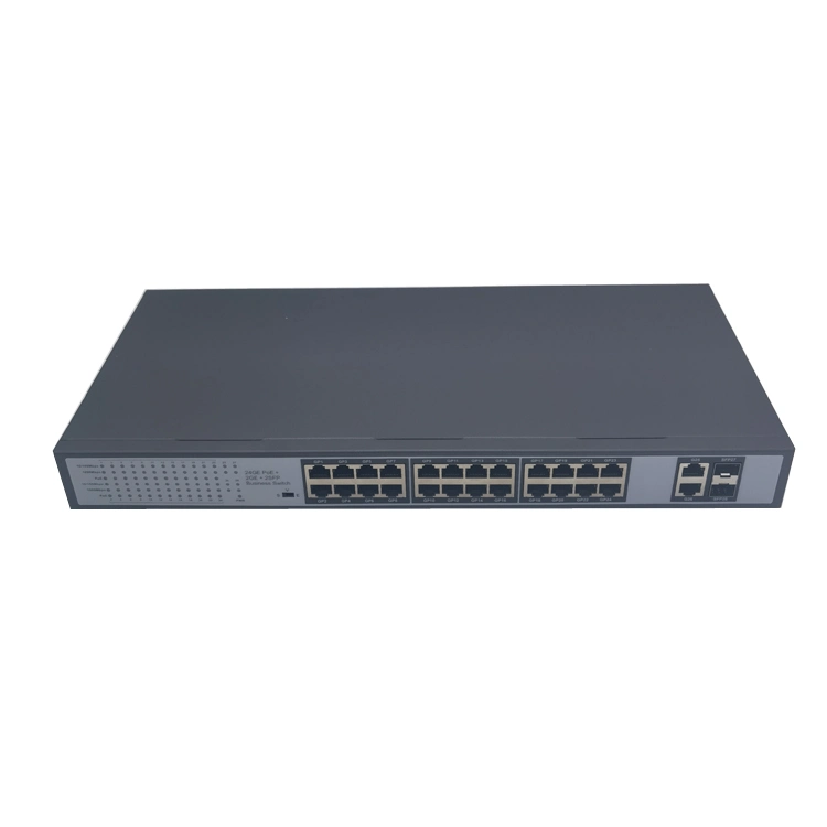 OEM 24 puertos Gigabit CCTV Rede Ethernet Poe Switch 48V 10/100/1000m