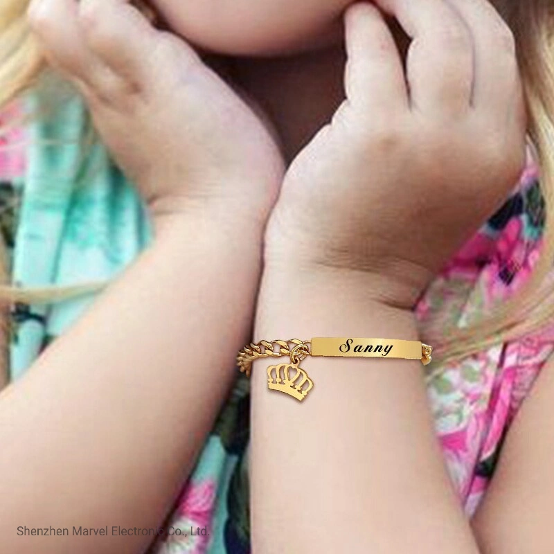 Bracelet de barre de bébé personnalisé Nom personnalisé pour les enfants acier inoxydable