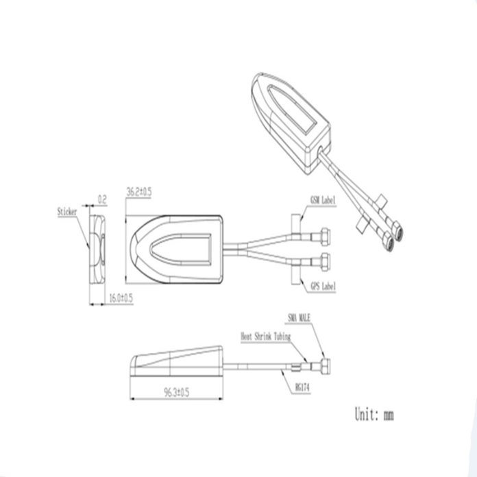 SMA Male Connector Best for Sale GPS+GSM Antenna