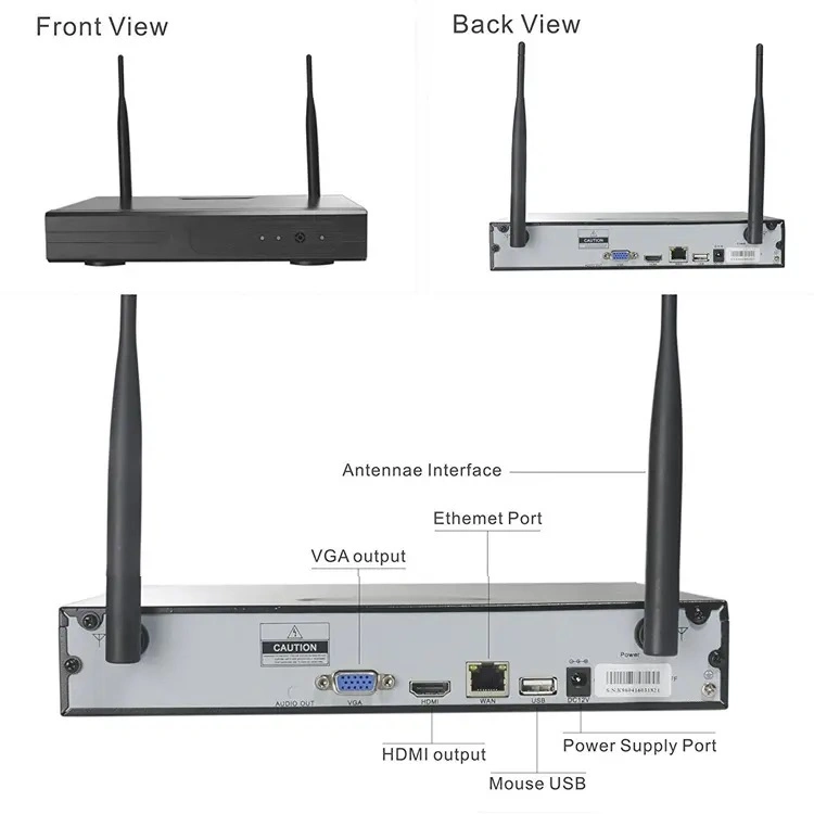 10CH IP NVR WiFi sem fios do kit de segurança CCTV exterior do sistema de câmeras de vigilância de vídeo