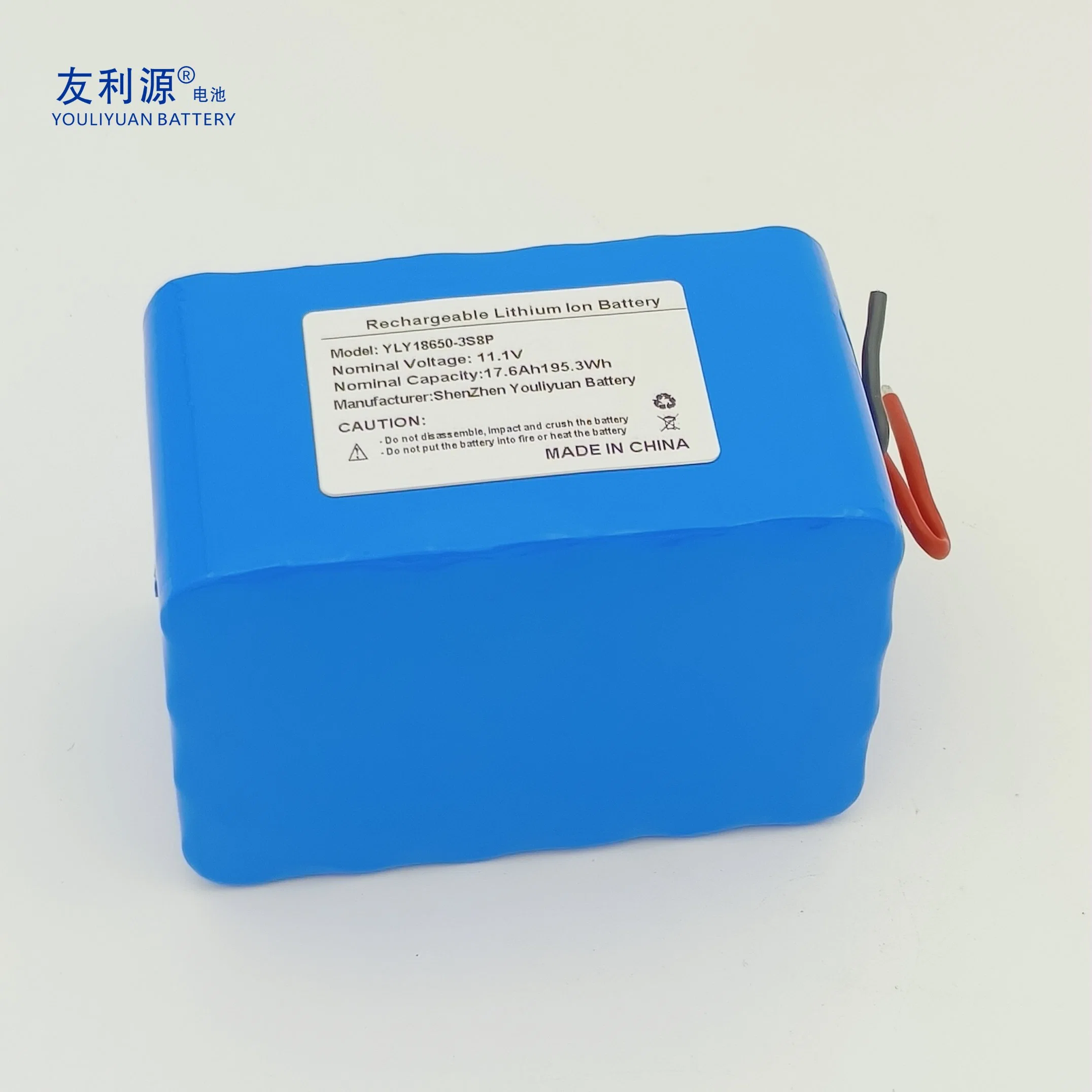 Li-ion 18650 3s8p Rechargeable 11.1V 12V 17.6ah Lithium Battery for Cordless Power Tools Solar Street Lights