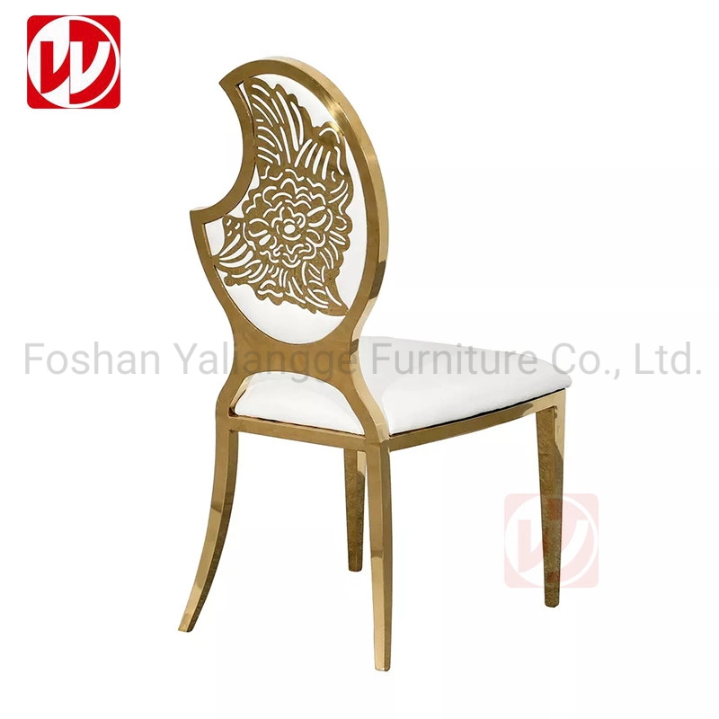 Hot Sale Design Hotel Banqeut Wedding Chair Half-Moon Shape Stainless Steel Chair