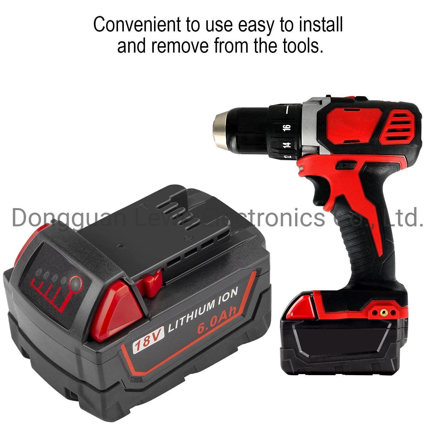 M18 18V 6.0ah Replacement Power Tools Battery Compatible with Milwaukee M18 18V 6000mAh M18b 48-11-1820 Lithium-Ion Rechargeable Battery Cordless