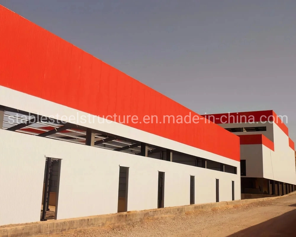 Estructura de acero ligero prefabricado Industrial Prefab Metal Workshop Hall Modular Edificio de almacén