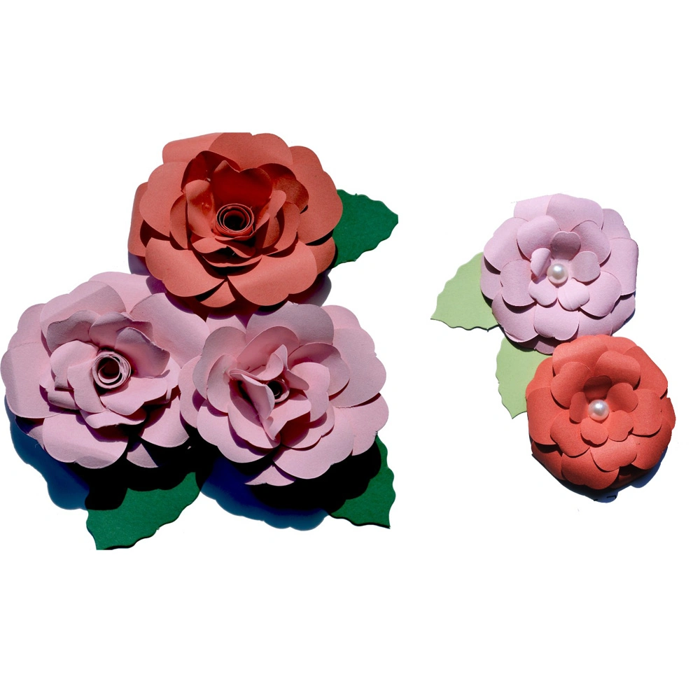 3D papel de decoración Flor Bricolaje Artesanía hecha a mano Kit de material Rosa