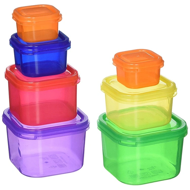 Rainbow Color 21 Day Portion Control Diet Plastic Box Set (7 Peças) Conjunto de Caixas de Armazenamento de Alimentos Livre de BPA para Perder Peso.