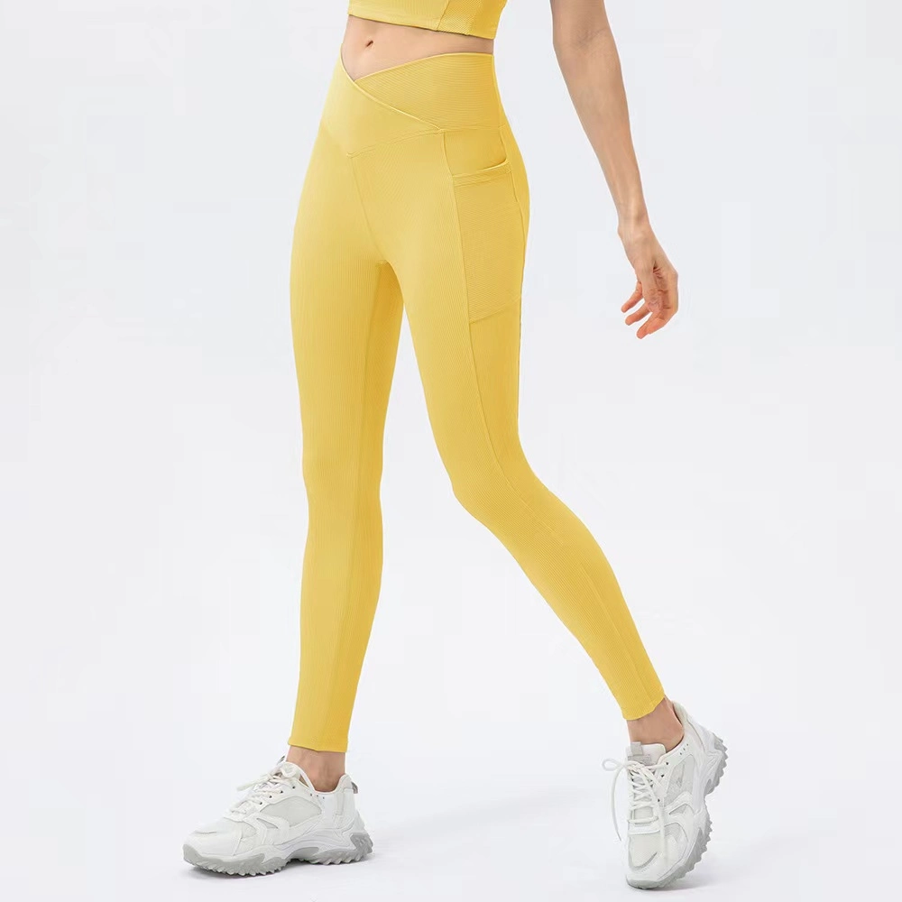 2022 Spring and Summer New Cross Design Yoga Leggings Women&prime; S High Waist and Hip Lift Sports Fitness Pants