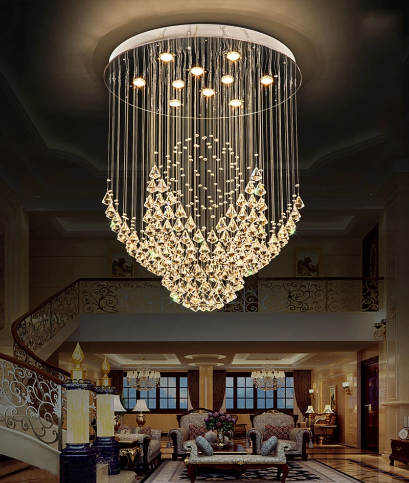 Round Design Large Crystal Chandelier Modern Lighting Diamond Chandelier (WH-NC-37)