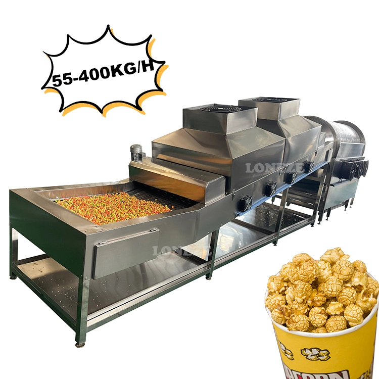 Fully Automatic Industrial Popcorn Production Line Snack Food Factory Electromagnetic Popcorn Making Line