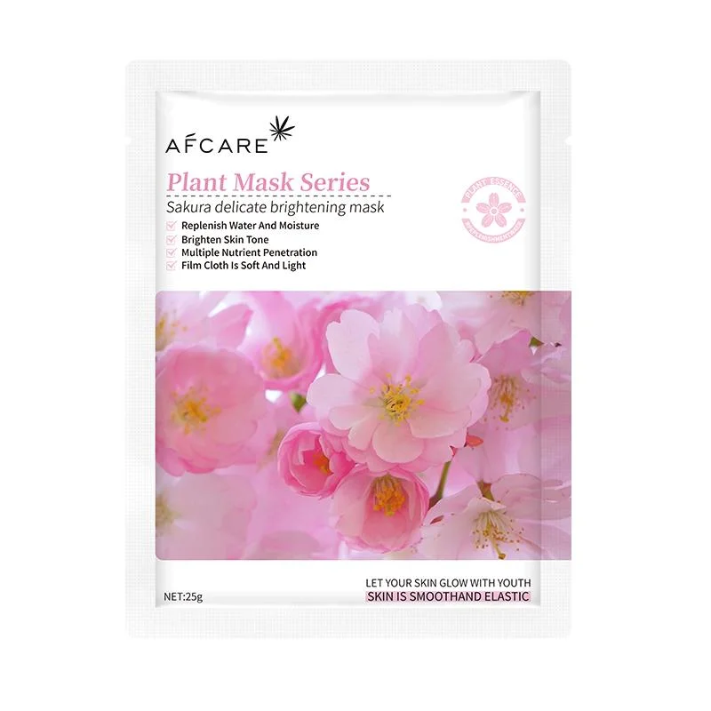 L'Aloès naturel de fruit Rose logo personnalisé beauté Cosmétique Soins De La Peau de collagène plein des masques faciaux feuille masque facial de soie de gros