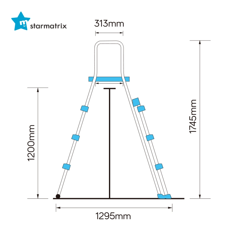 Starmatrix 912ts Plastic Setps Steel Frame أعلى حوض السباحة الأرضي السلم