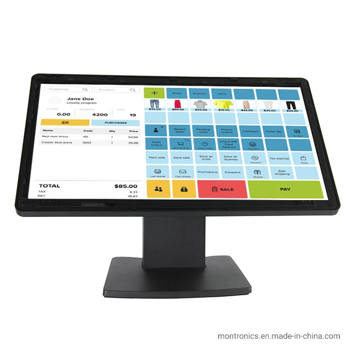 pantalla táctil capacitiva de 15,6 pulgadas Sistema Monitor multitáctil POS equipo OEM