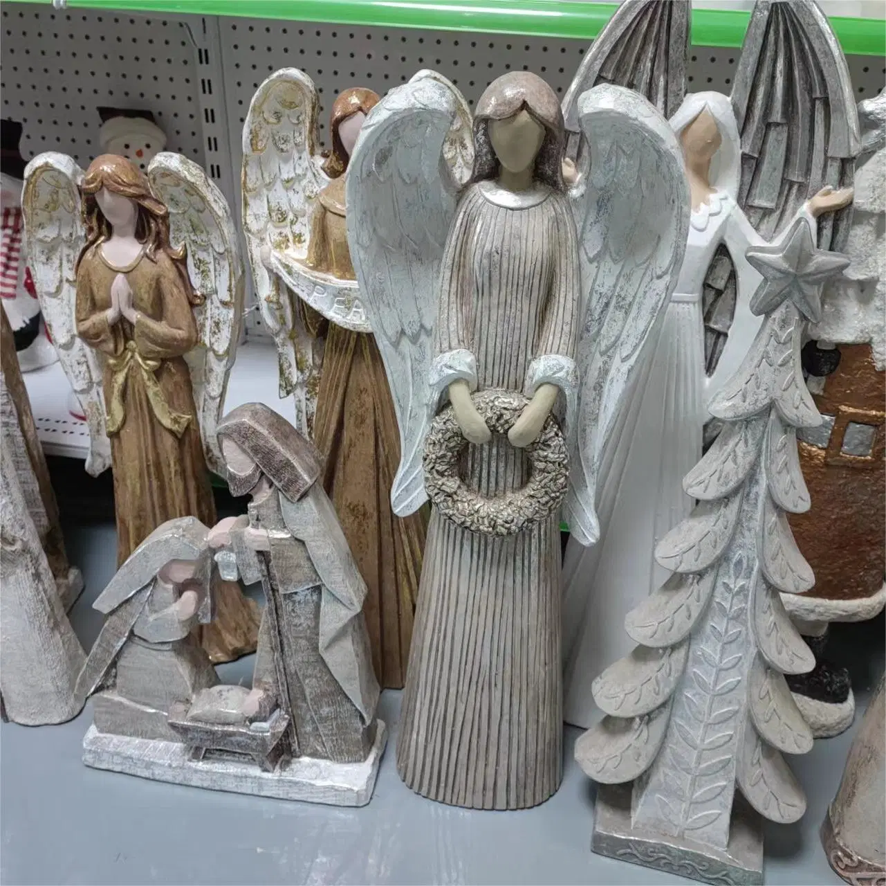 Fábrica OEM personalizar las decoraciones de Navidad de resina de la Estatua de resina de Angel Angel Angel de resina de Artesanía de la Figurilla de resina manualidades decoración Angel fabricante en China