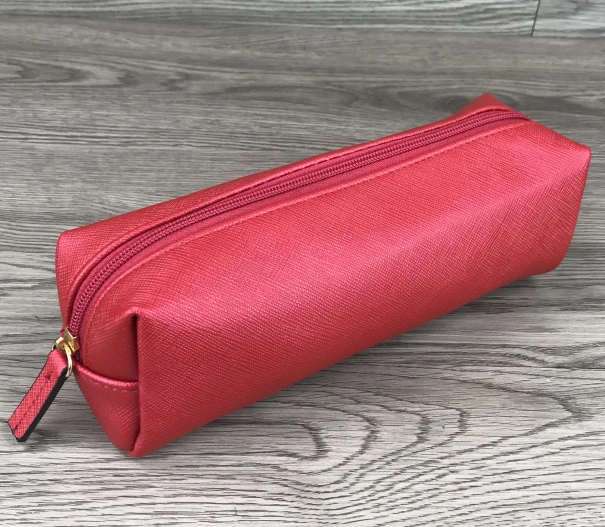 Leather Pencil Bag Wholesale/Supplier Women Travel Long Cosmetic Pouch Bag