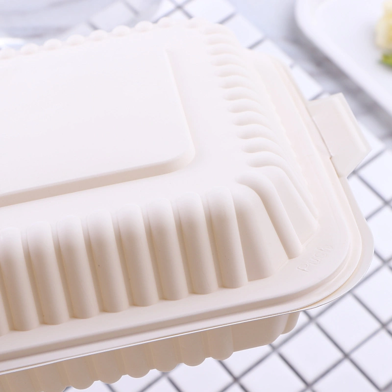 Wholesale/Supplier Disposable Tableware 1000ml Cornstarch Food Packaging Microwave Safe Lunch Box