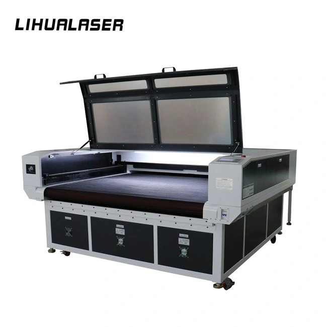 Lihua 1810 1812 Machine de découpe laser CO2 à alimentation automatique pour mousse CNC, tissu, textile, tissu en cuir