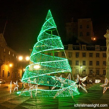 Artificial Spiral Outdoor Commercial Lighted Large Giant Christmas Tree for City Center Display