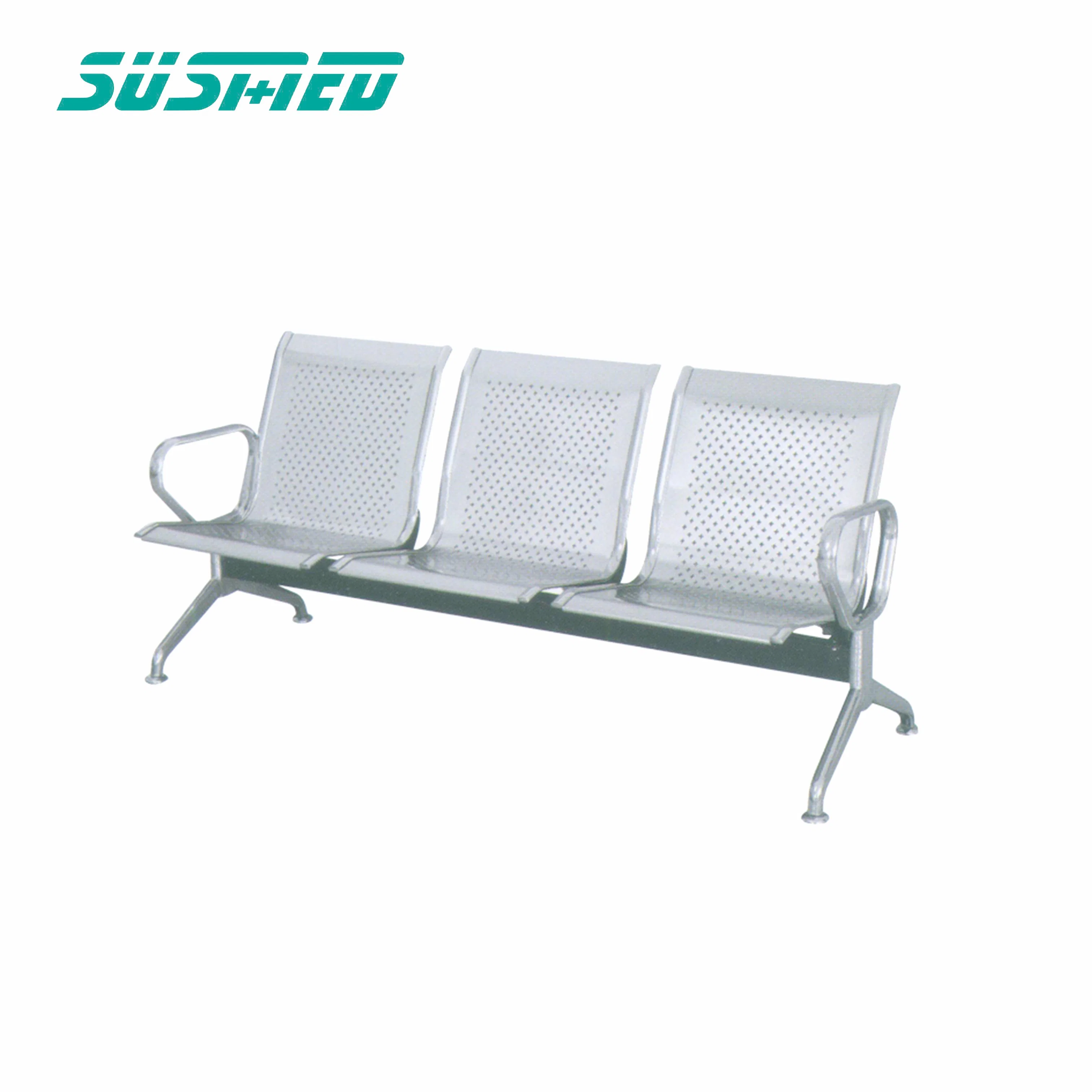 Seating Bench Without Arm Steel Hospital Waiting Chair Public 3-Seater Airport Line Chair