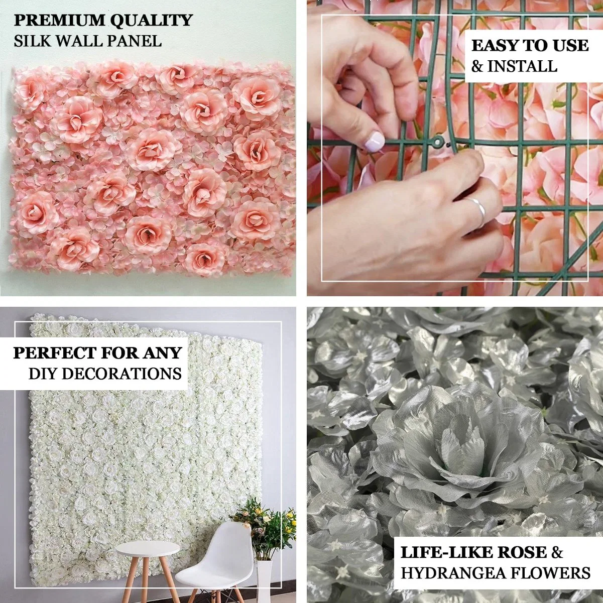 Wholesale/Supplier Wedding Decoration UV Protected Hydrangea Flower Wall Mat Backdrop Artificial Flower