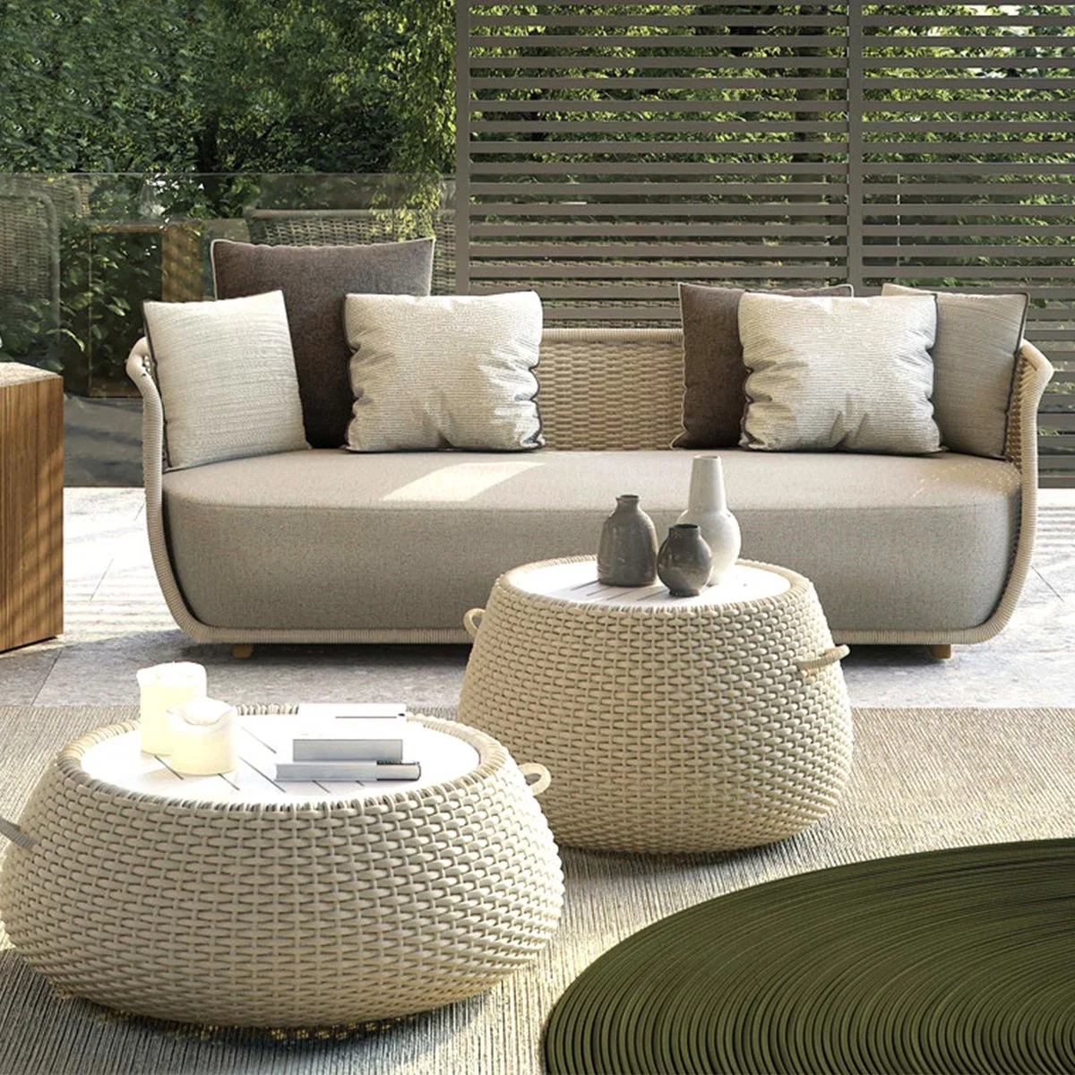 Hot Design Contemporary Garden Sofa Furniture Wicker Rattan Furniture Outdoor Sofa Set